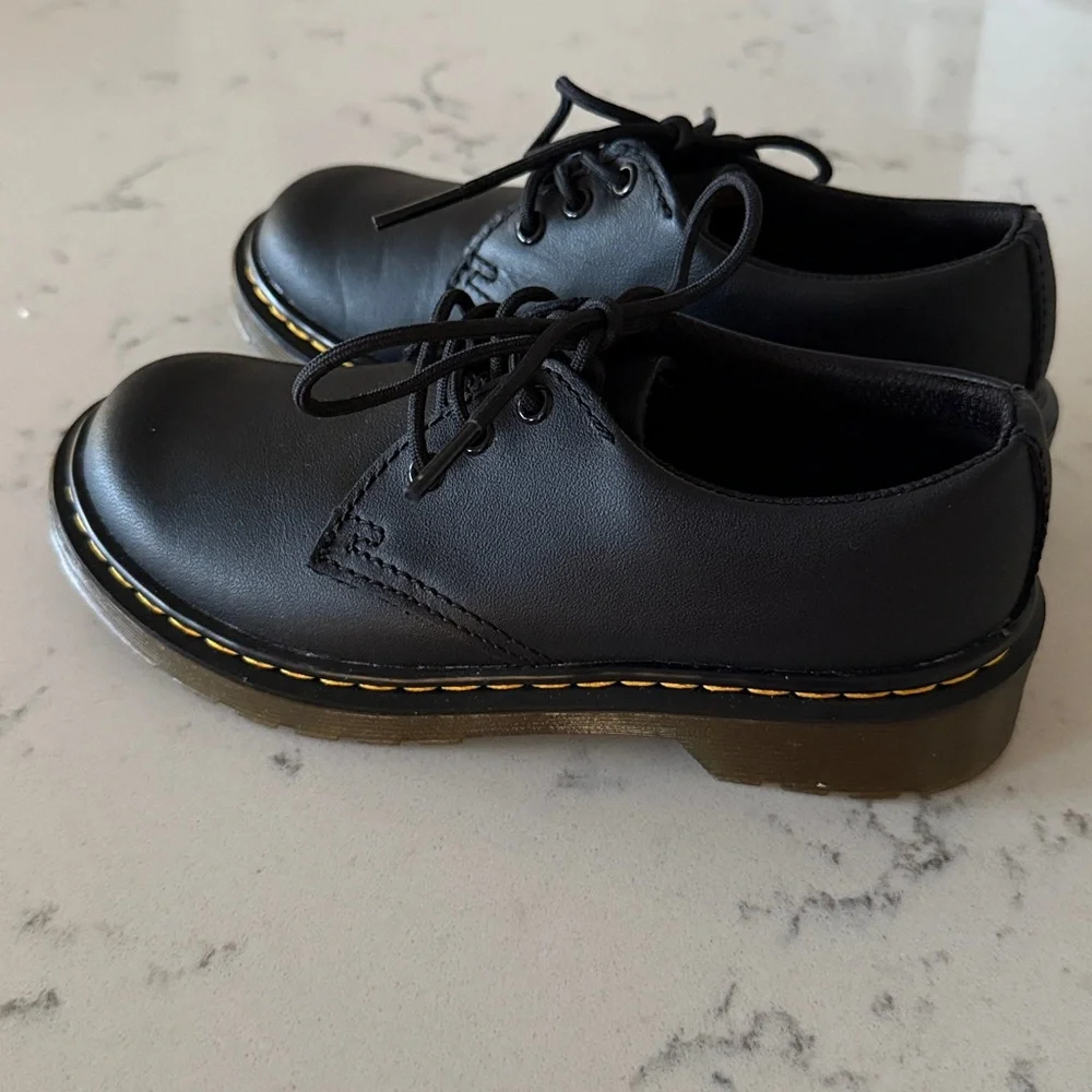 Dr. Martens Black Junior 1461 Soft T Leather Shoes size 13 little kids